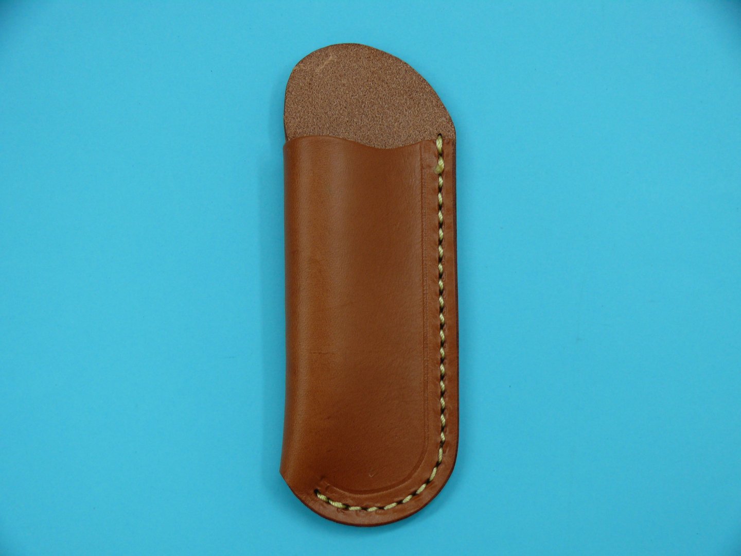 Leder-Stecketui aus cognacfarbenem Blankleder für Modell Backlock Jäger Spezial Droppoint