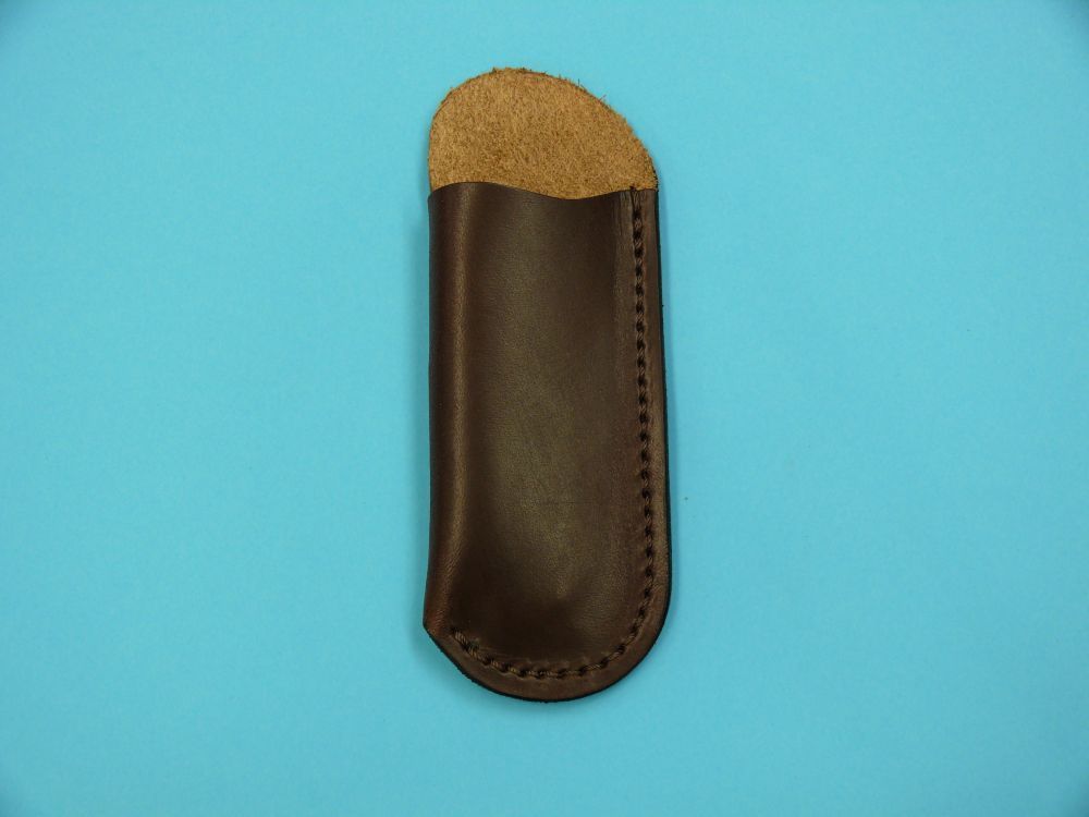 Leder-Stecketui aus braunem Blankleder für Modell Backlock Jäger Spezial Droppoint